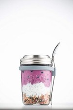 Kilner Breakfast Jar Set Glass Tub Oats Fruit Yoghurt Jar With Spoon 0.35L