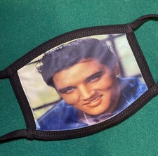 Rock & Roll Smiling Elvis Presley Face Mask Reusable Washable Double Layer