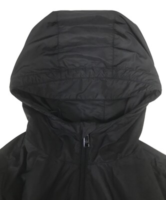 PRADA Men's Mountain Parka Jacket Re- Front Logo Zip-Up Black