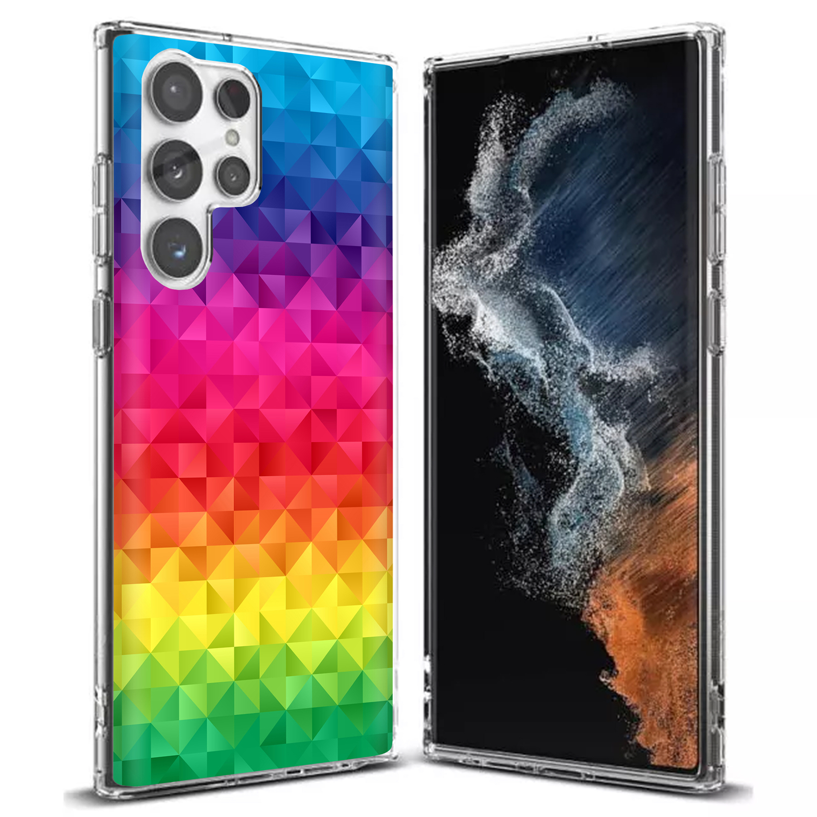 Slim Case for Samsung Galaxy S22 Ultra 5G,Rainbow Colorful Print,USA Printed