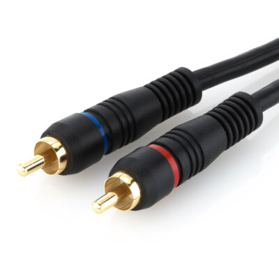 2m Stereo Audio Cinch Kabel 2x Cinch Stecker HiFi Receiver Audio Sound Kabel