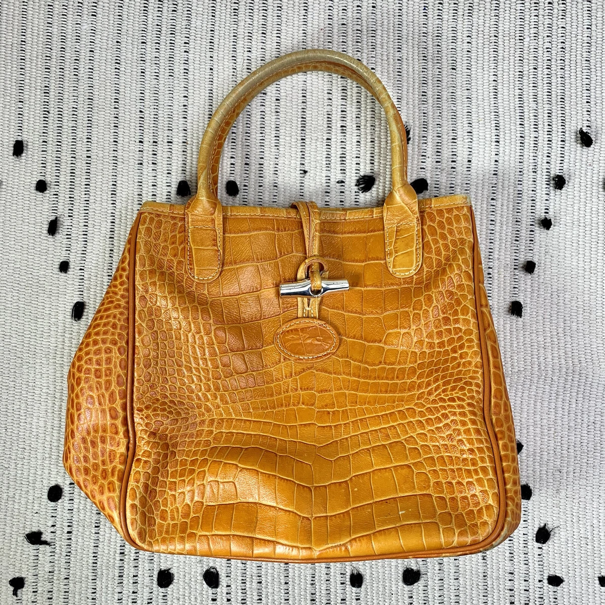 Longchamp Roseau Croco Shoulder Bag