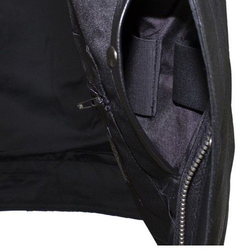Chaleco para hombre de cuero negro forrado con cremallera cuero de vaca desnudo bolsillos para pistola ropa de ensueño - Imagen 7 de 8