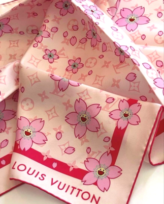 LV x TM Carré 70 Cherry Blossom Louis Vuitton Scarf by