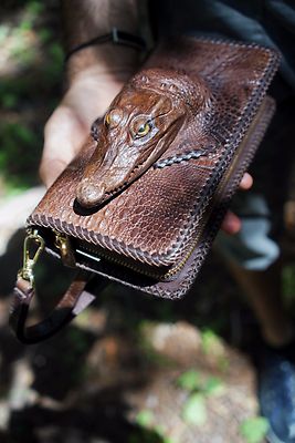 100% GENUINE CROCODILE HEAD FULL SKIN WALLET BLACK ONLY | eBay