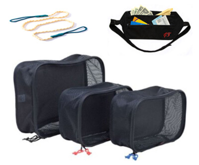 Gravity Travels Set - 3 Set Packing Cube + Gear Clothesline + Money Belt