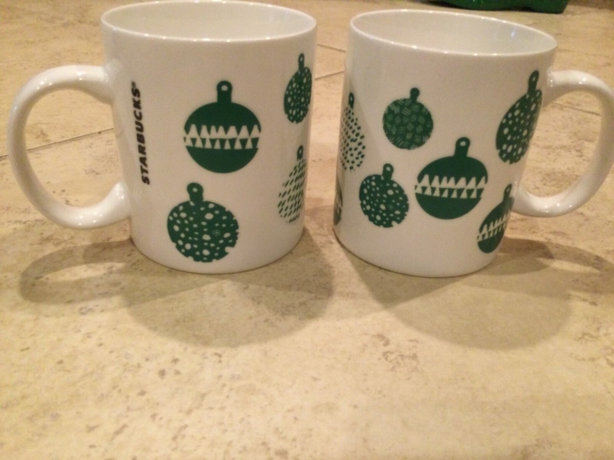 2 Starbucks 2016 Green Christmas Xmas Bulb Mug Cup Never Used | eBay