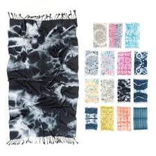 Hencely Tie Dye Beach Towel, 37 x 68 Inches, 100% Cotton Turkish Beach Towels