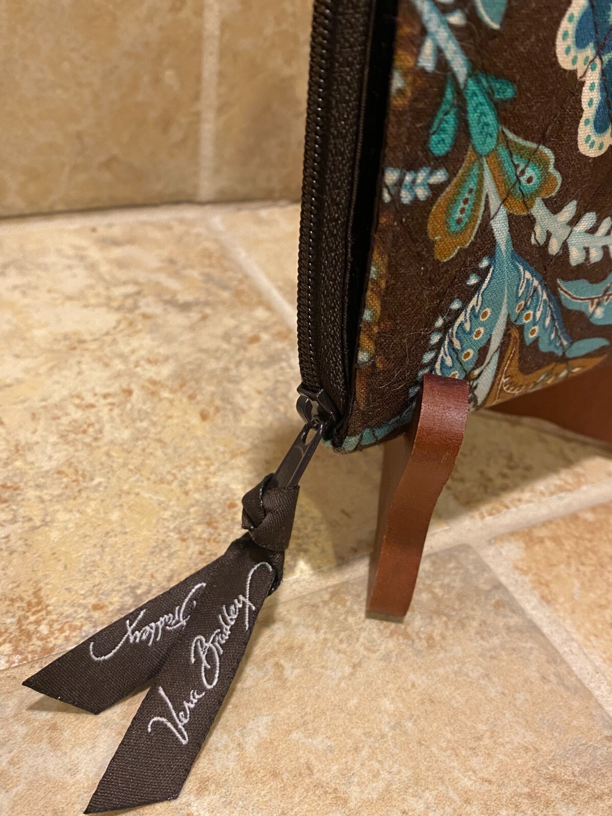 Vera Bradley JAVA BLUE Mini Zip Wallet Small Bifo… - image 3