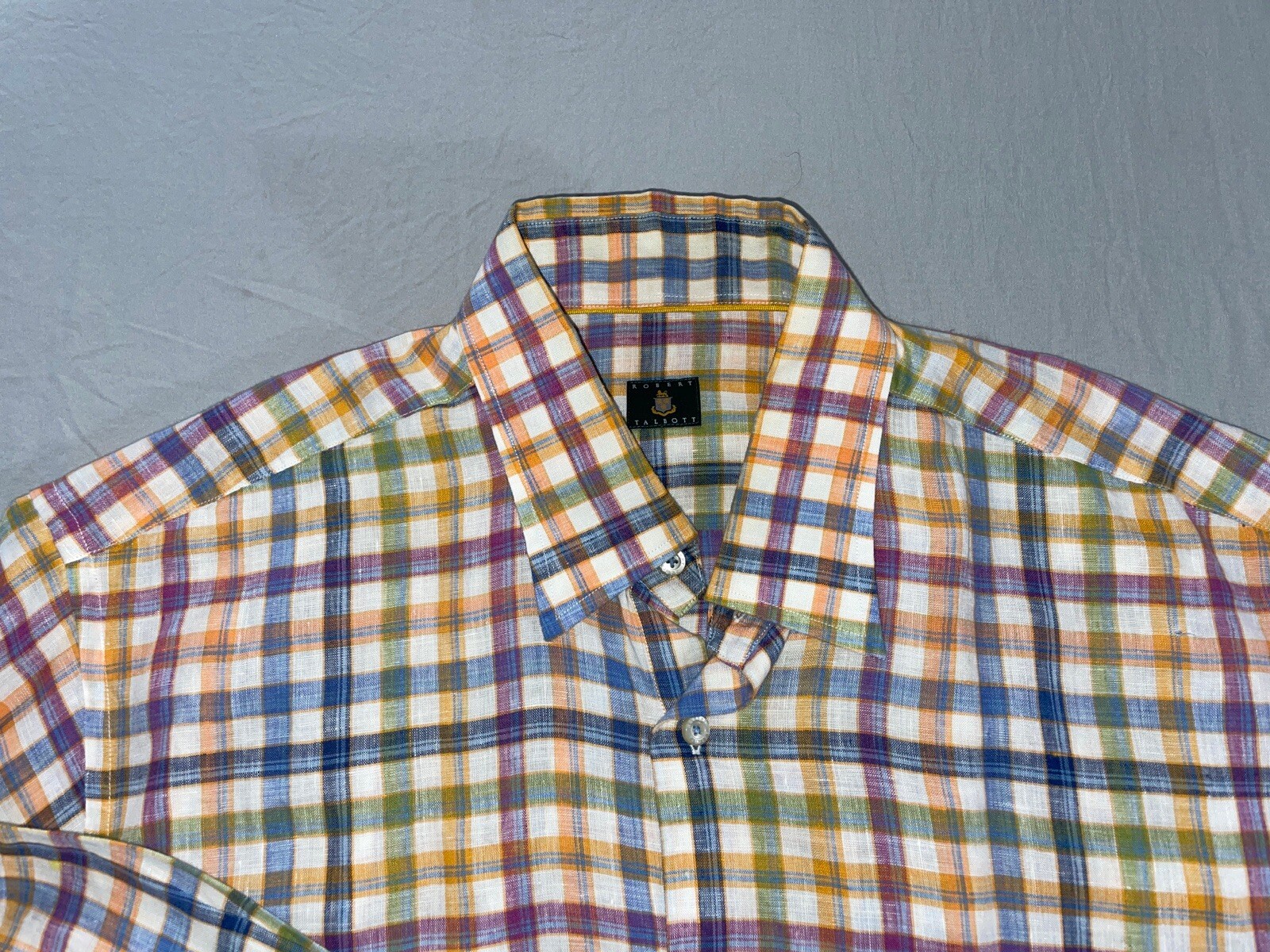 Robert Talbott Long Sleeve Button Front 100% Line… - image 3