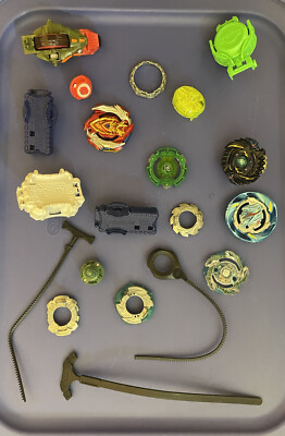 Beyblades lot + Launchers + Parts + As Is + Clean
