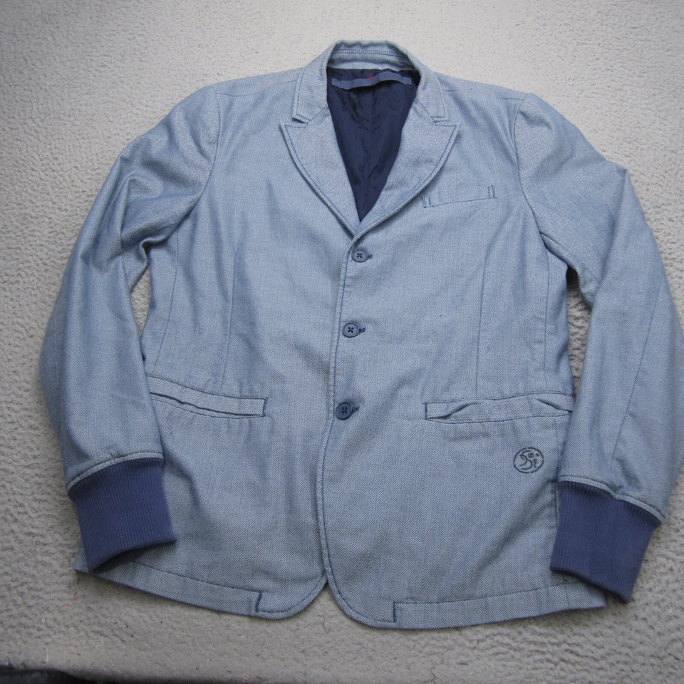 Chaqueta Diesel Para Hombres XL Azul Aislado Forrado Blazer Abrigo Deportivo Informal Exterior Preppy Foto 2 de 4