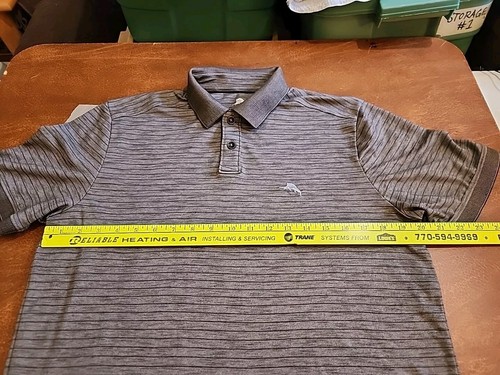 Tommy Bahama Men's SMALL S/S Gray/Coal Stripe Casual Polo Shirt EUC. GB24 - Picture 8 of 9