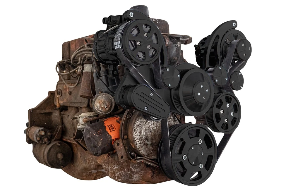 Chevy Straight Six All Inclusive Serpentine System 194-250 I6 BLACK AC/PS/ALT - Image 2 of 3