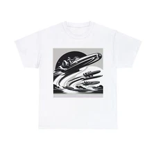 Unisex Adult T Shirt Art Deco Futuristic Pod Racing Vintage Style Artwork Speed