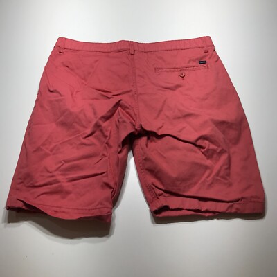 Terranova 1961 Shorts Mens Size 36 Red Weathered Faded Button Fly Cuffed Casual