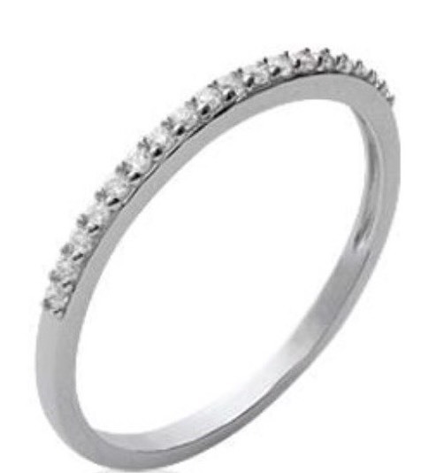 Bague alliance sertie zirconium argent 925 : le cadeau idéal en taille 56