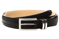 Brighton L15305 Men's Oakmont Brown Leather Silver Plated Buckle Belt Size 44