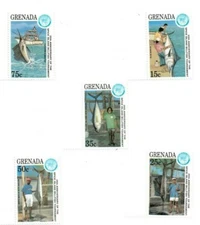 Grenada 1993 - Billfish Sport Fishing - Set Of 5 Stamps - Scott #2302-6 - MNH