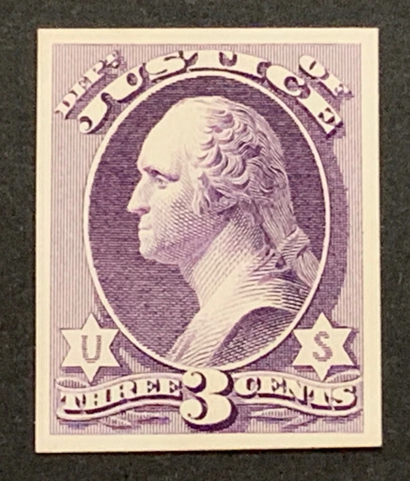 Travelstamps: US Stamps Scott #O27p4, 3 Cent Proof on Card NGAI NH - Image 2 of 4