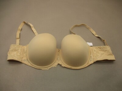 NWT 42DD AUDEN Womens Beige Lightly Lined Underwire Back Closure Demi Bra 4G