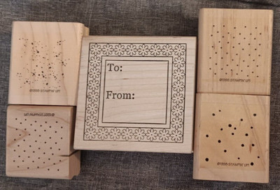Stamped Up Rubber Mounted Stamps texture random dots speckle spackle To: From: