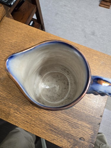 Vintage/Antique Flow Blue Copper Luster Pitcher, Apple Fruit Tree - Picture 6 of 9