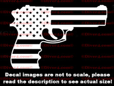 US Flag Shaped Like a Pistol Window Sticker Made in the USA US Seller