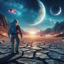 Digital Image Picture Photo Wallpaper Background AI Art Astronaut Space Stars 3