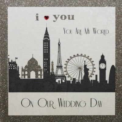 Five Dollar Shake â  You Are My World Handarbeit Hochzeitskarte - A14