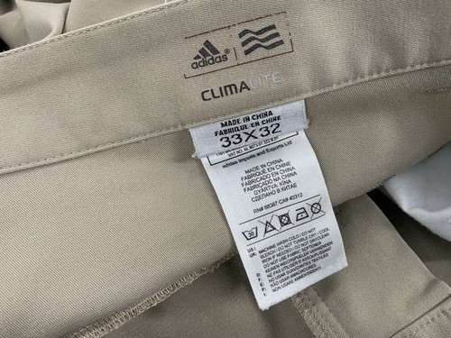 Adidas ClimaLite Golf Pants Men 35x31 (33x32 Tag) Tan Poly Flat Mint YGI D3-132 - Picture 5 of 9