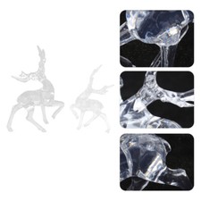 4pcs Christmas Deer Ornaments Crystal Adornments Reindeer Figurines Set Decor