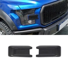 Carbon Fiber Front Bumper Headlight Grille Cover Trim For Ford F150 Raptor 15-20