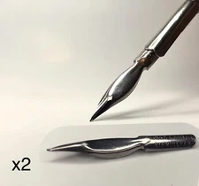 x2 Vintage Joseph Gillotts 1943 Carta Pen Nib NEW Dip Pen Fountain