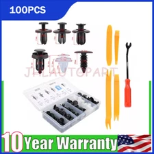Retainer Clips Body Bumper Rivet Retainer Trim Molding Push Pin Car Kit 100pc