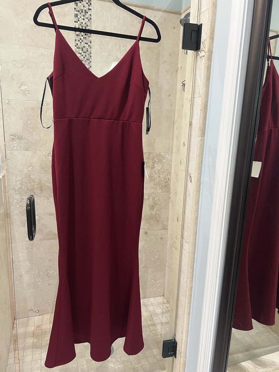LULU'S Wine Red Maxi Dress Fall Wedding Prom New Nwt Infinite Glory