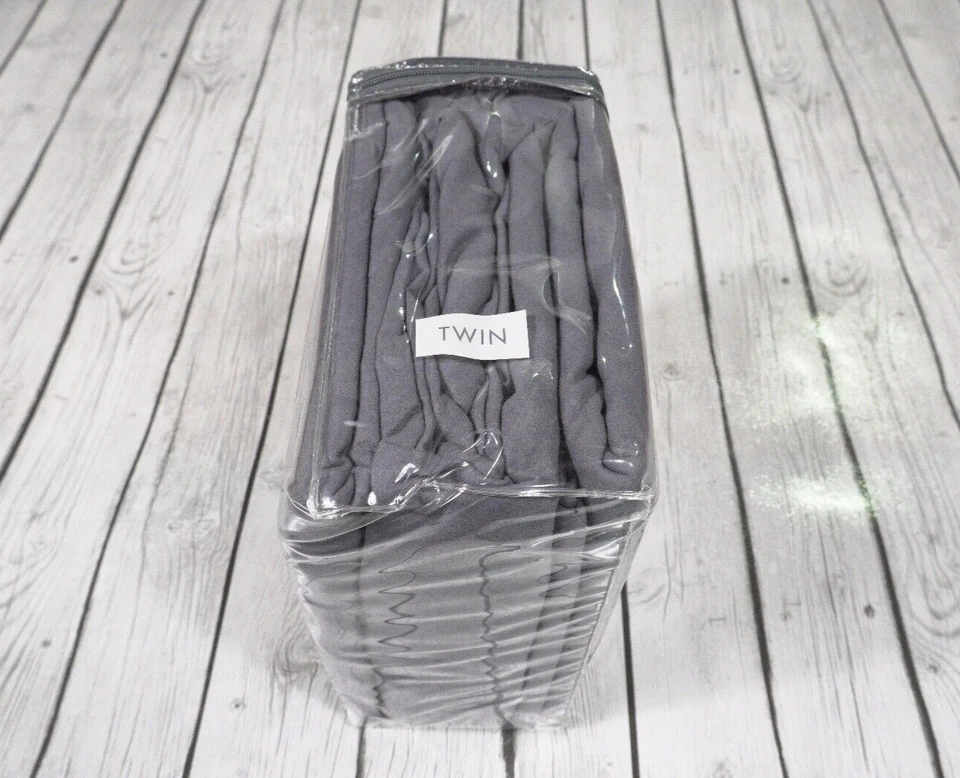 Sábanas de franela de algodón gris Martha Stewart talla doble 3 piezas Foto 3 de 4