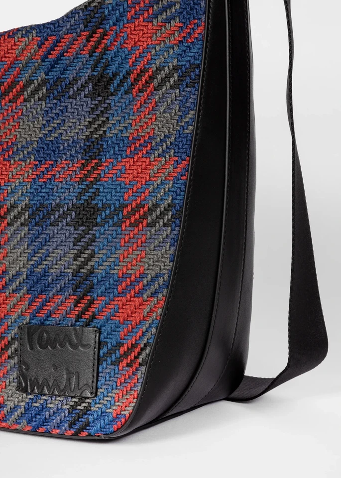 Bolso Hobo De Cuero Y Tejido A Cuadros Paul Smith Nuevo Con Etiqueta £450 - Imagen 4 de 4