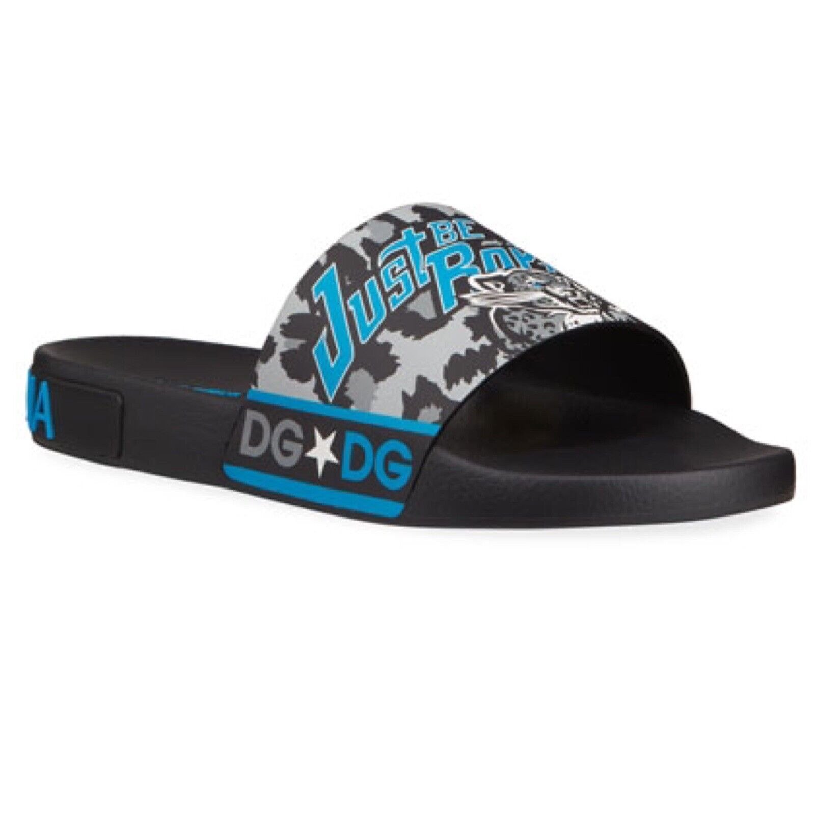 Dolce Gabbana Men’s Royals Tiger Pool Slide Sandals Sz 43 (9.5 US) New With  Bag