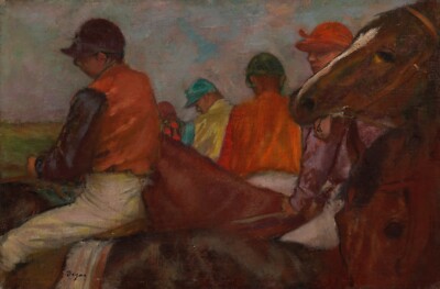 The Jockeys by Edgar Degas - Horse Racing Vintage Fine Art Print 17x22