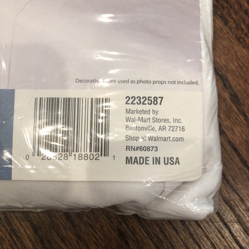 New MainStays Twin White Fitted Sheet & Standard Pillow Case 128 Thread Count - Picture 8 of 9