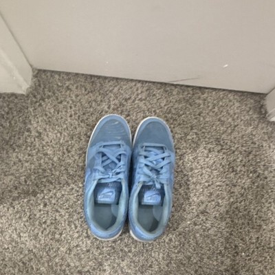 Nike Dunk Low Blue Leather Low Top Lace-Up Unisex Athletic Sneakers
