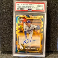 2024 TOPPS CHROME GILDED COLLECTION YAMAMOTO AUTO BLUE / GOLD /50 #CGAYY PSA 10