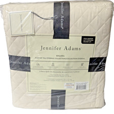 Jennifer Adams Home Solana Diamond 3-piece Quilted Blanket Set- QUEEN- NEW