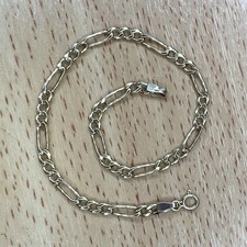 Solid 9KT Gold Figaro Bracelet 19cm X 3mm ~ Fully Hallmarked Excellent Condition