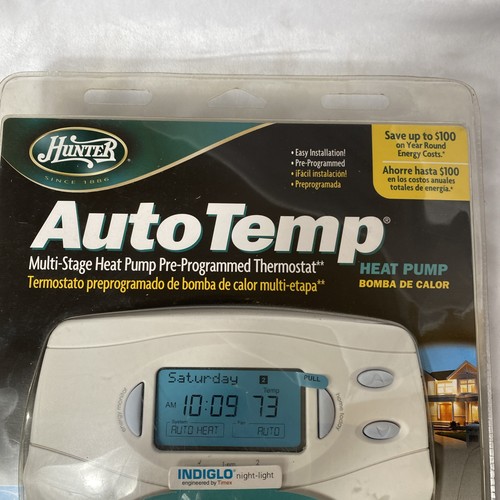 Hunter Auto Temp Pre-Programmed Thermostat 44760 Multi Stage Heat Pump NEW - Picture 4 of 14