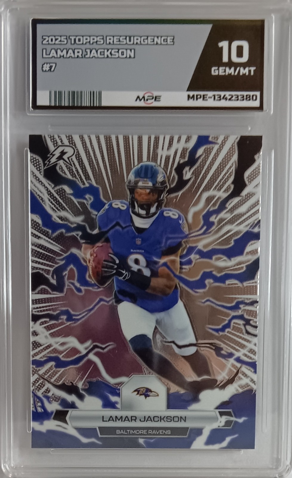 2025-26 Topps Resurgence Lamar Jackson 🔥 💎 GRADED GEM MINT 10 💎 🔥 MPE 10