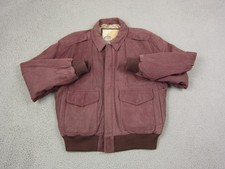 Vintage G-III A1 Flight Jacket Mens Red Leather Bomber Full Zip 90s Suede