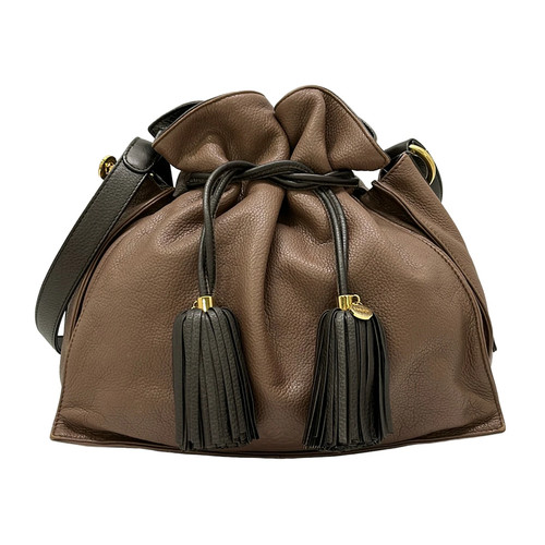 Loewe Flamenco Shoulder Bag Dark Brown Leather