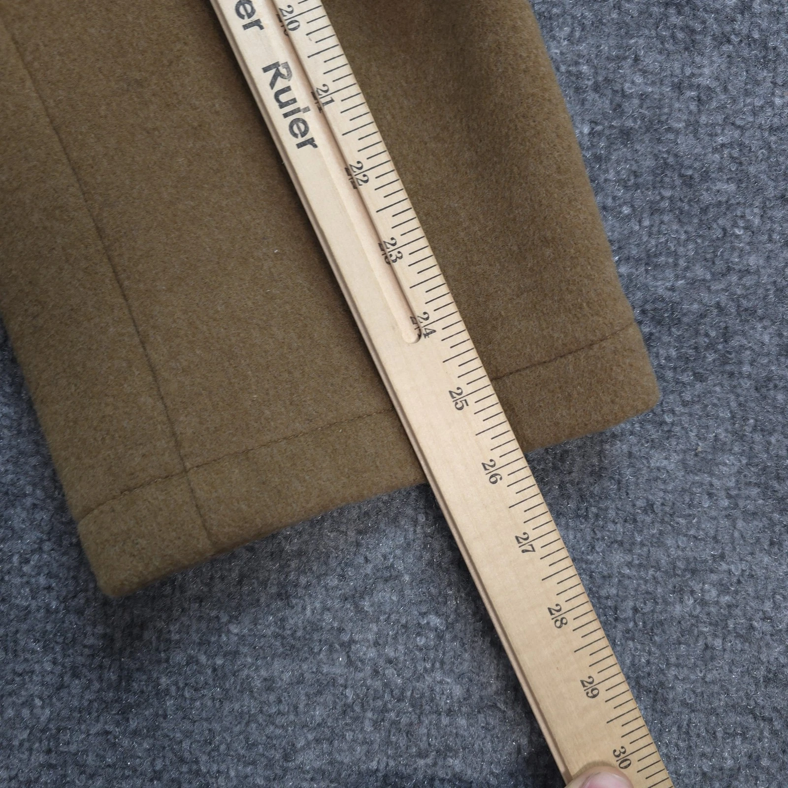 Peter Christian Coat Mens 44 Brown Wool Duffle Hooded Toggle Lined England - product detail image 15